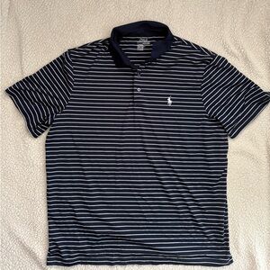 Polo by Ralph Lauren Dark Blue Striped Shirt large